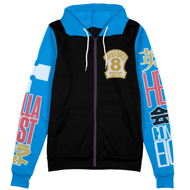 Shinra Kusakabe Fire Force Streetwear Zip Hoodie Jacket - Image 2