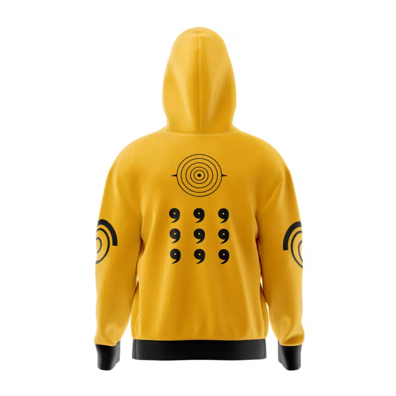 Nine-Tails Chakra Mode Shippuden Full Face Zip Hoodie - Image 2