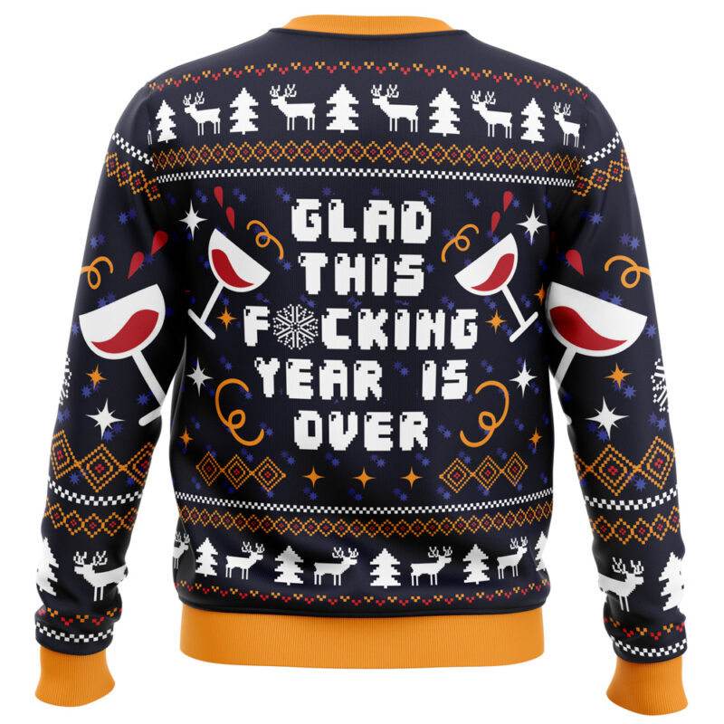 Glad This Fucking Year is Over Ugly Christmas Sweater - Image 2