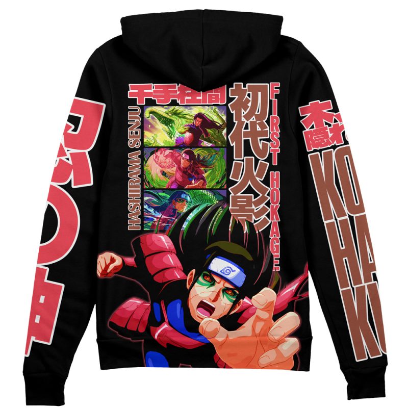 Hashirama Senju V2 Naruto Streetwear Zip Hoodie Jacket