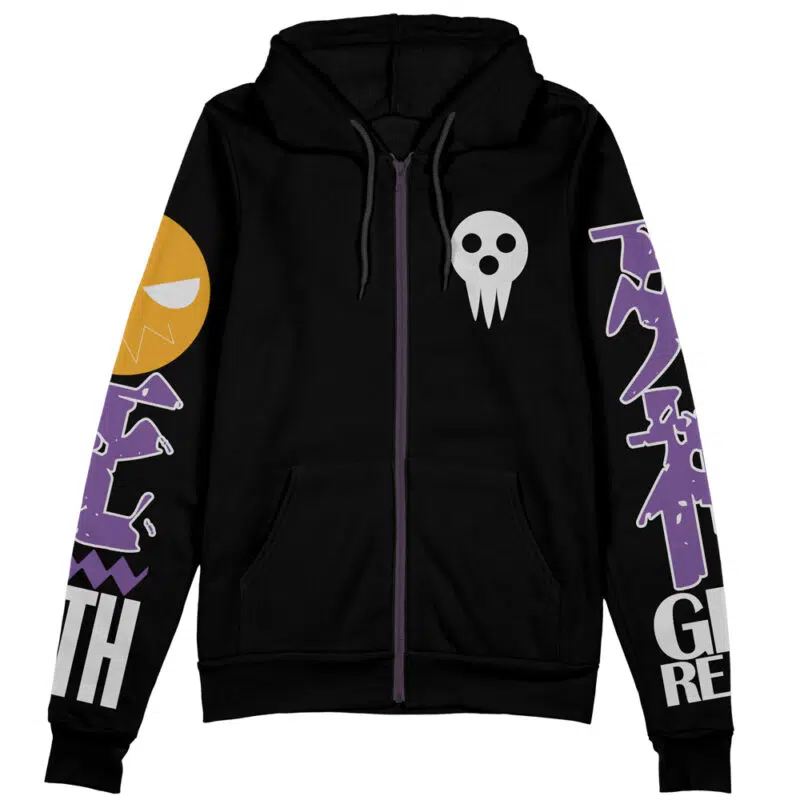 Death the Kid Soul Eater Streetwear Zip Hoodie Jacket - Image 2