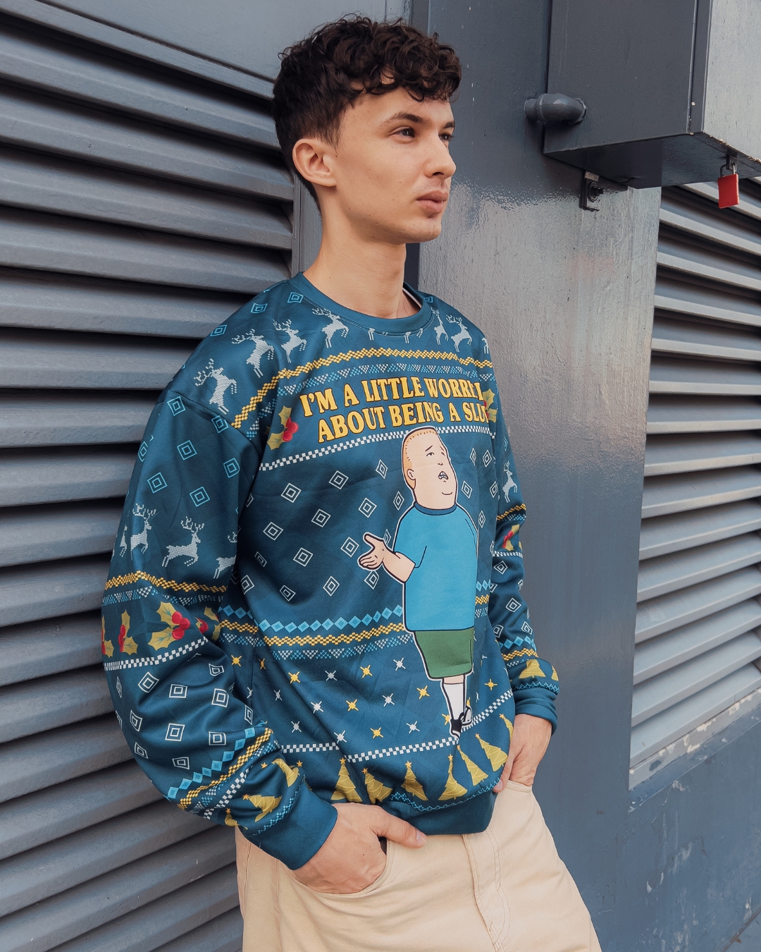 I'm a Little Worried King Of The Hill Ugly Christmas Sweater