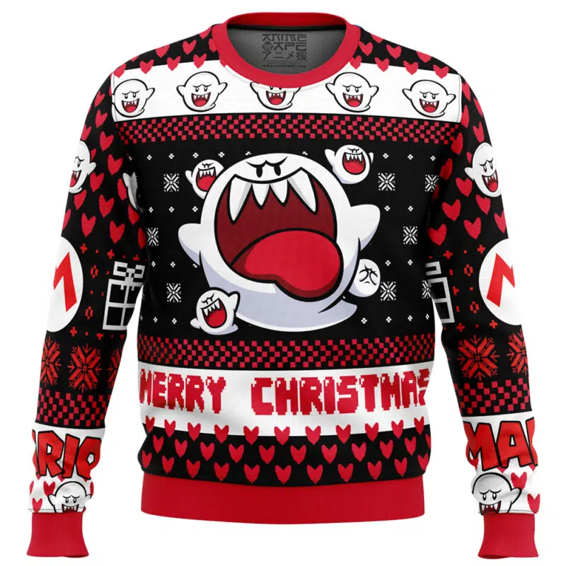 Boo Super Mario Bros Ugly Christmas Sweater