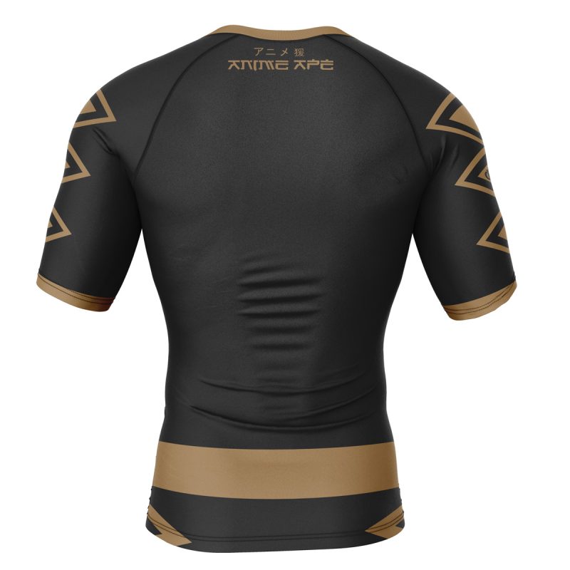 Dino Thunder Black Dino Mighty Morphin Power Rangers Short Sleeve Rash Guard Compression Shirt - Image 2