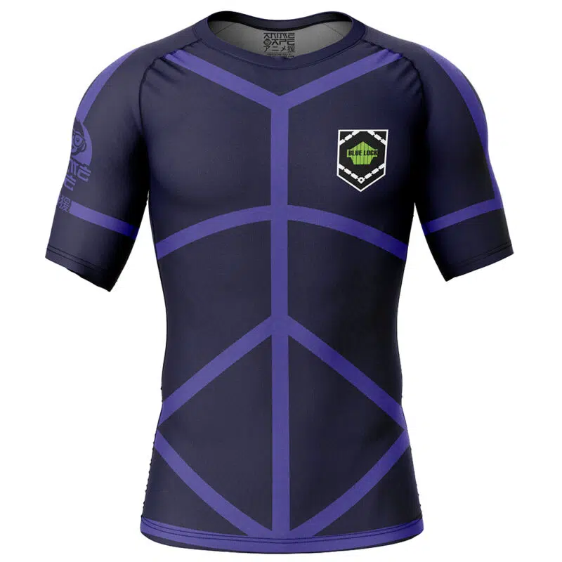 Football Club Blue Lock Short Sleeve Rash Guard Compression Shirt