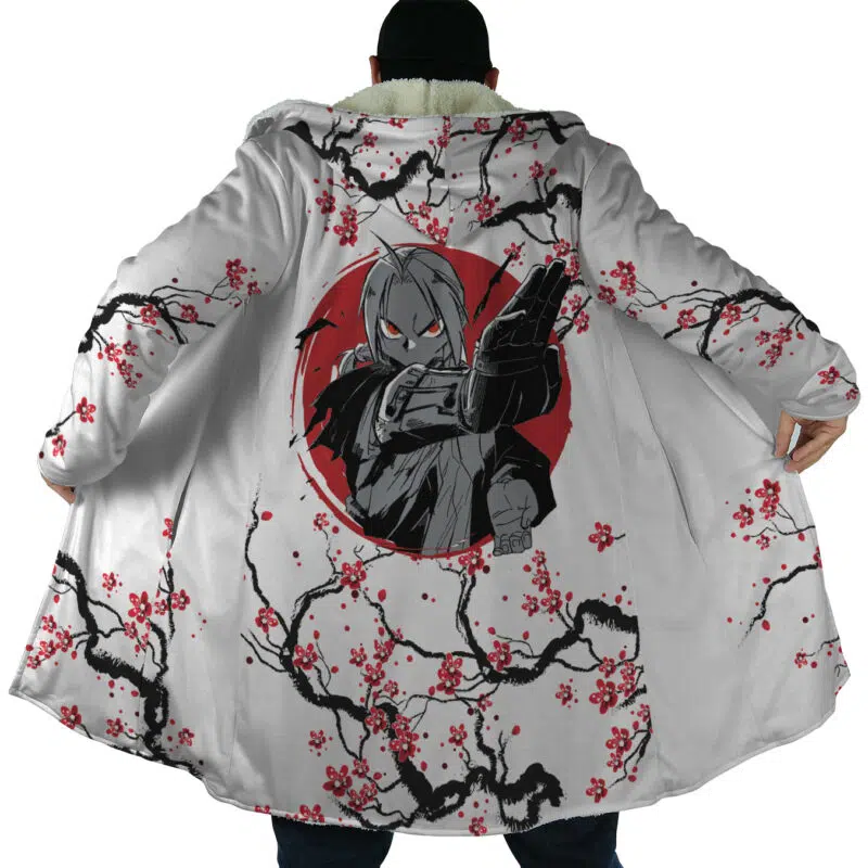 Edward Elric Cherry Blossom Fullmetal Alchemist Dream Cloak Coat - Image 4