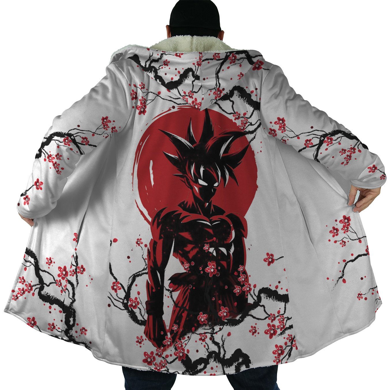 BLOOM&BRANCH×ULTERIOR　HOODED COAT Goku Cherry Blossom Dragon Ball Z Dream Cloak Coat | Anime Ape