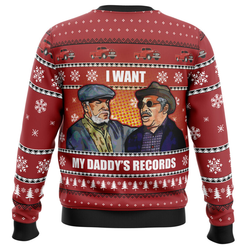 I Want My Daddy's Records Sanford and Son Ugly Christmas Sweater - Image 2
