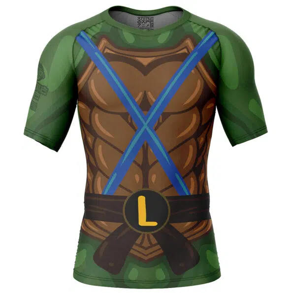 Leonardo Teenage Mutant Ninja Turtles Short Sleeve Rash Guard Compression Shirt