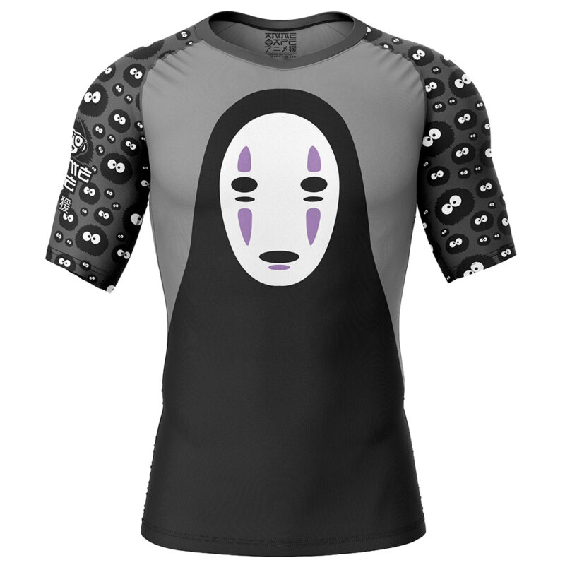 No Face Spirited Away Studio Ghibli Short Sleeve Rash Guard Compression Shirt