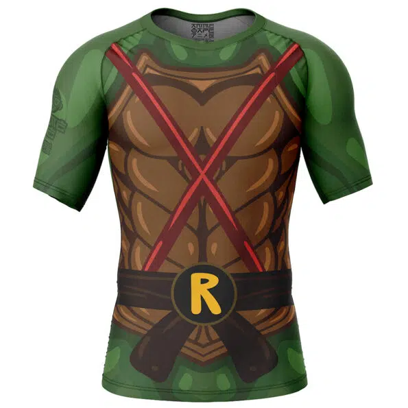 Raphael Teenage Mutant Ninja Turtles Short Sleeve Rash Guard Compression Shirt