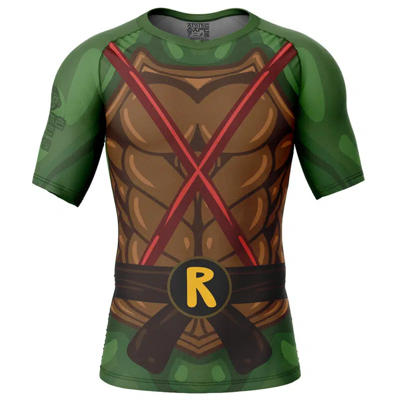 Raphael Teenage Mutant Ninja Turtles Short Sleeve Rash Guard Compression Shirt