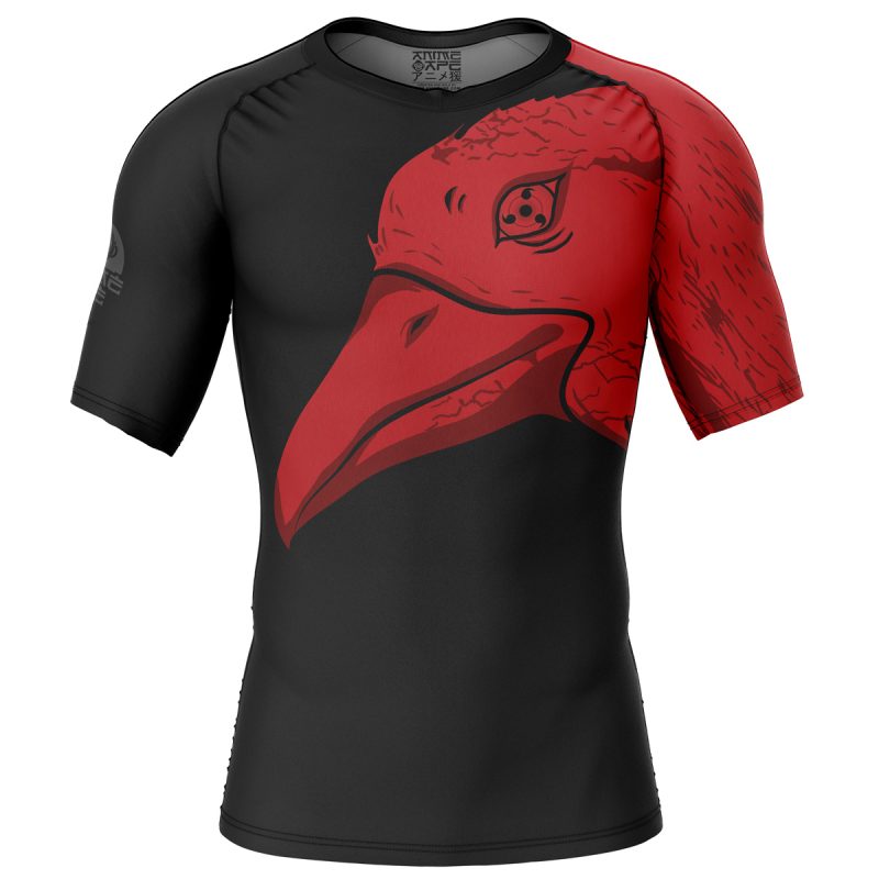 Itachi Uchiha Summoning Crow Shippuden Short Sleeve Rash Guard Compression Shirt