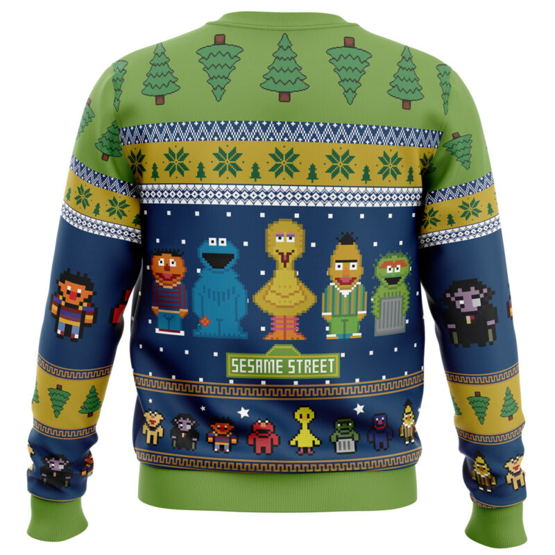 The Main Characters on Sesame Street Ugly Christmas Sweater - Image 2