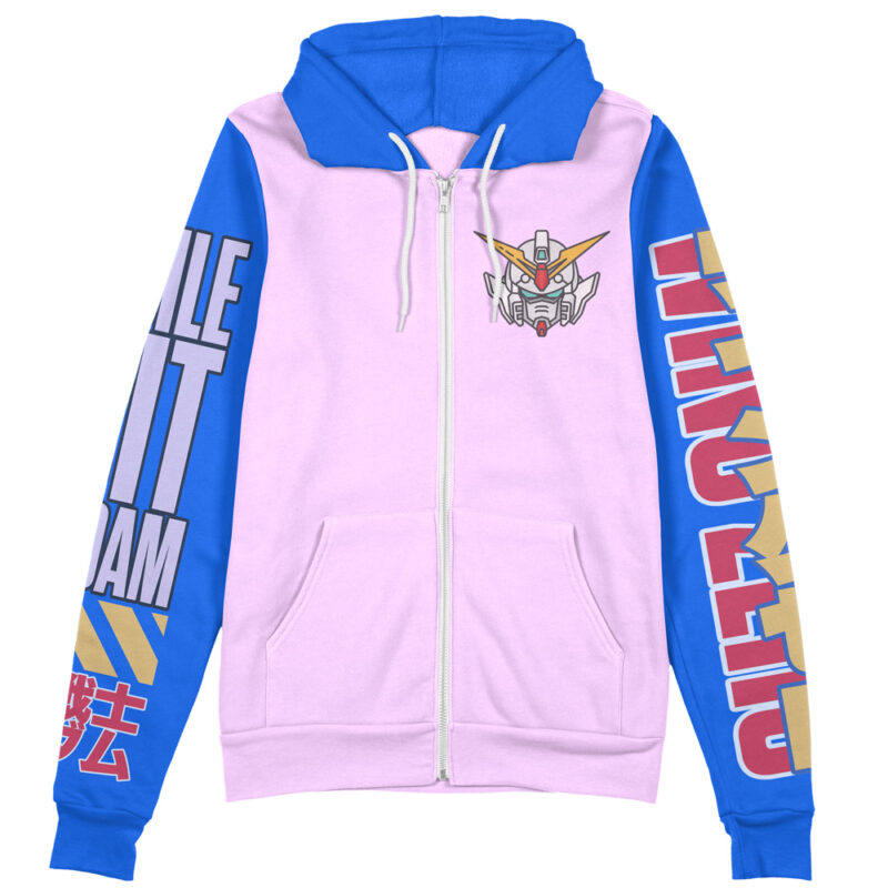 Heero Yuya x Wing Zero Gundam Wing Endless Waltz Streetwear Zip Hoodie Jacket - Image 2
