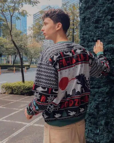 FaLaLaLa Godzil-La Godzilla Ugly Christmas Sweater