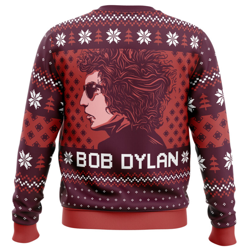 Blood on the Tracks Bob Dylan Ugly Christmas Sweater - Image 2