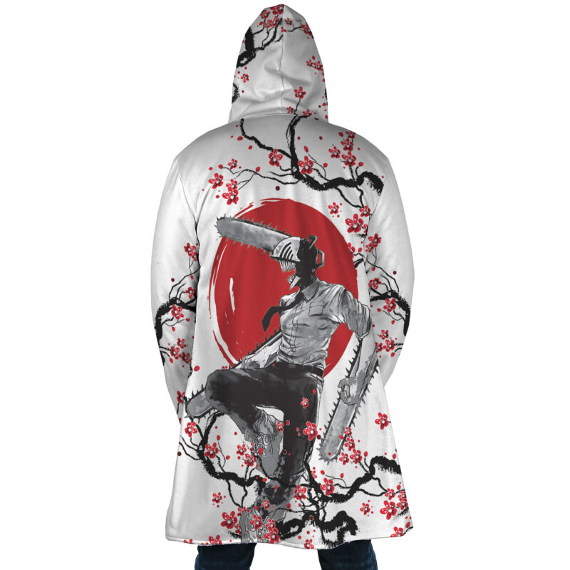 Denji Cherry Blossom Chainsaw Man Dream Cloak Coat - Image 6