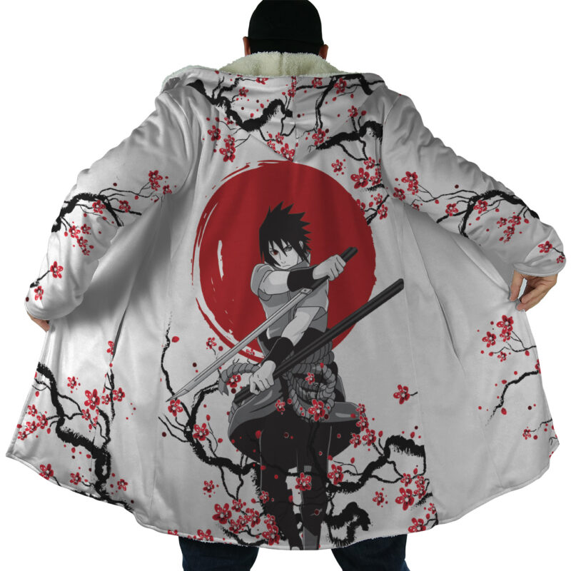 Sasuke Uchiha Cherry Blossom Shippuden Dream Cloak Coat - Image 4