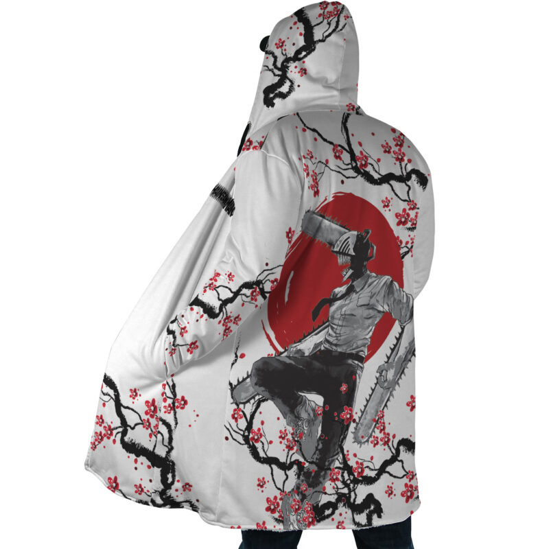 Denji Cherry Blossom Chainsaw Man Dream Cloak Coat - Image 2