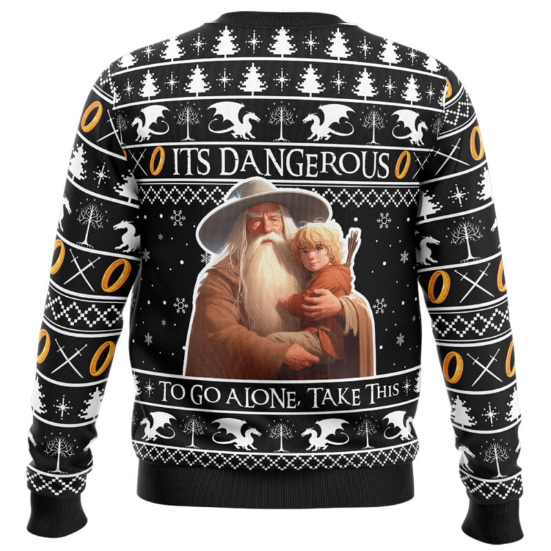 It's Dangerous to go Alone Lord of the Rings Ugly Christmas Sweater - Image 2