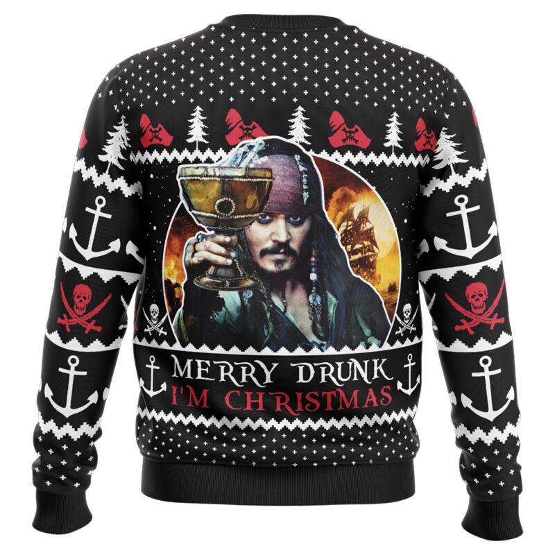 Merry Drunk I'm Christmas Pirates of the Caribbean Ugly Christmas Sweater - Image 2