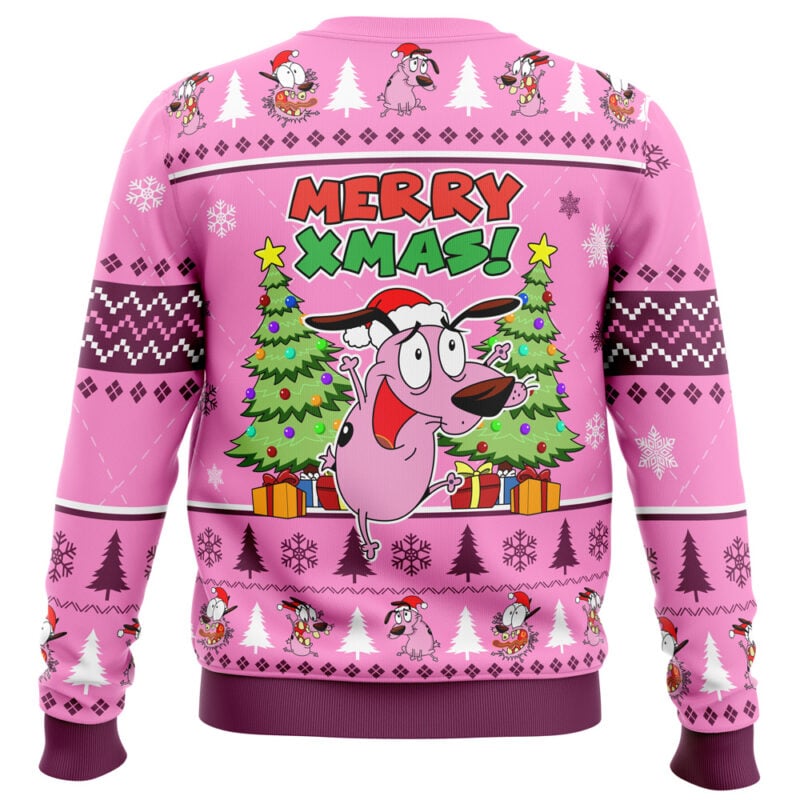 Merry Xmas Courage The Cowardly Dog Ugly Christmas Sweater