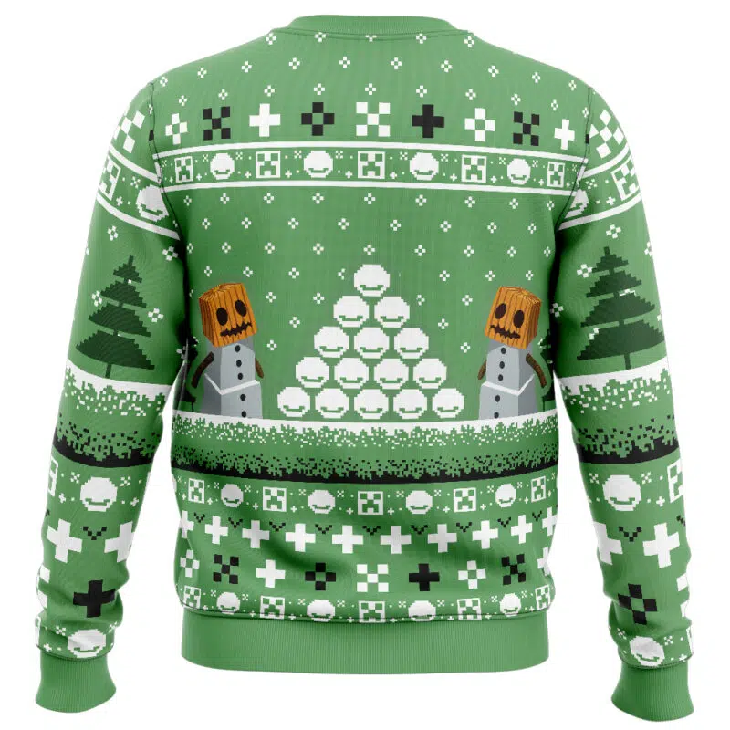 Snow Golem Minecraft Ugly Christmas Sweater