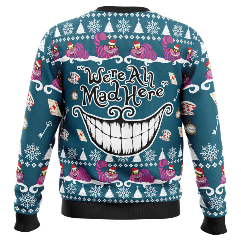 We're All Mad Here Alice in Wonderland Ugly Christmas Sweater - Image 2
