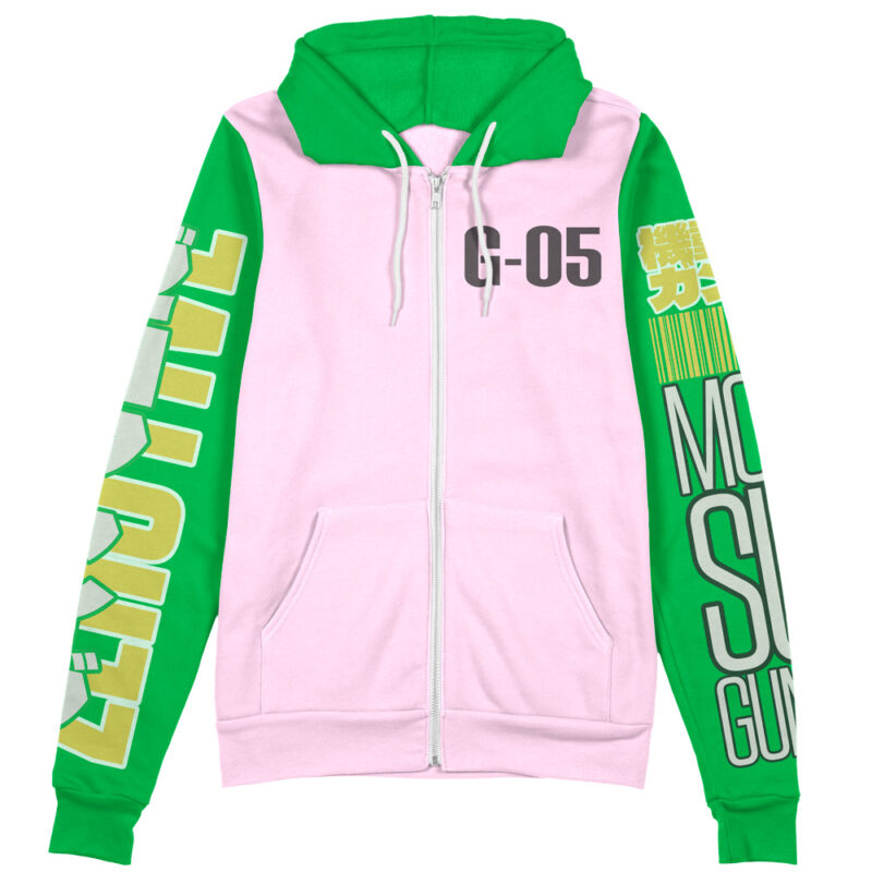Nataku x Chang Wufei Gundam Wing Endless Waltz Streetwear Zip Hoodie Jacket - Image 2