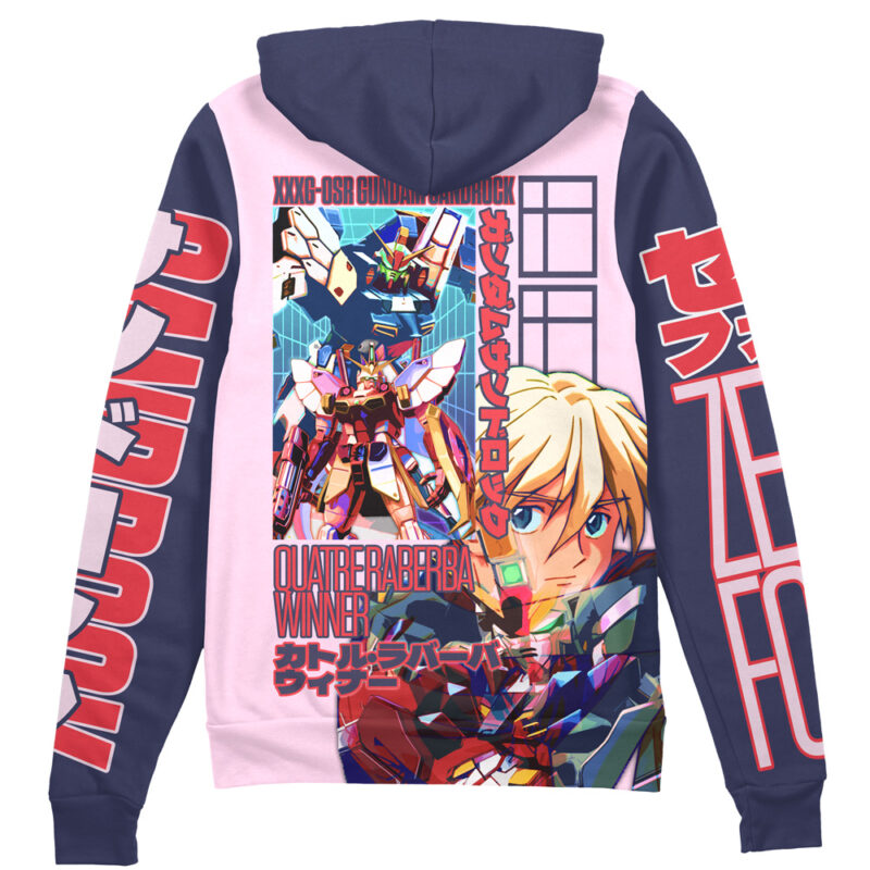 Sandrock x Quatre Raberba Winner Gundam Wing Endless Waltz Streetwear Zip Hoodie Jacket