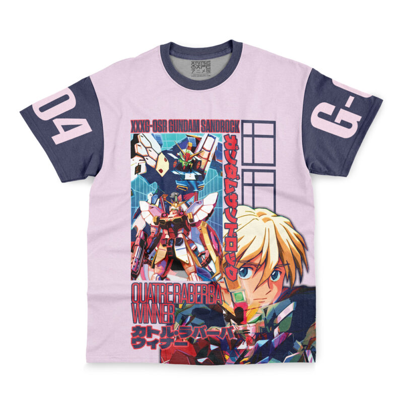 Sandrock x Quatre Raberba Winner Gundam Wing Endless Waltz Streetwear T-Shirt - Image 2