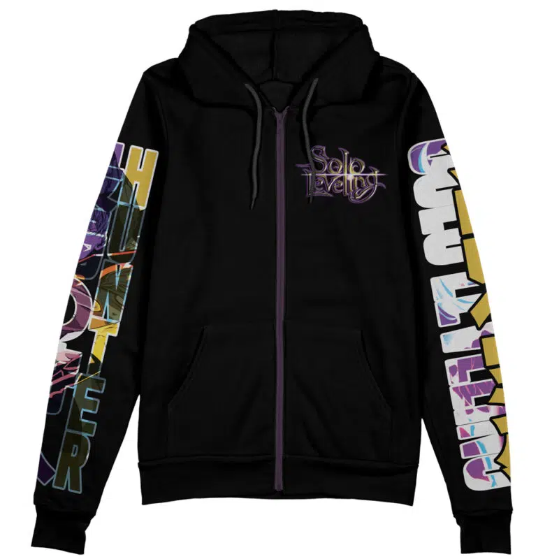 Sung Jinwoo Solo Leveling Streetwear Zip Hoodie Jacket - Image 2