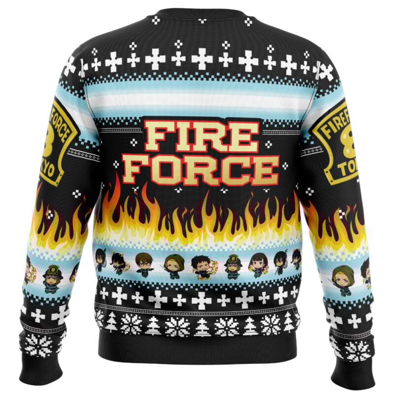 I Heard Santa on the Roof Fire Force_Ugly Christmas Sweaters