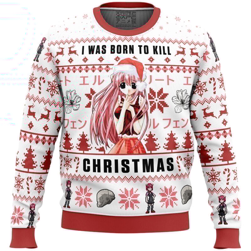 I was Born to Kill Christmas Elfen Lied Ugly Christmas Sweater