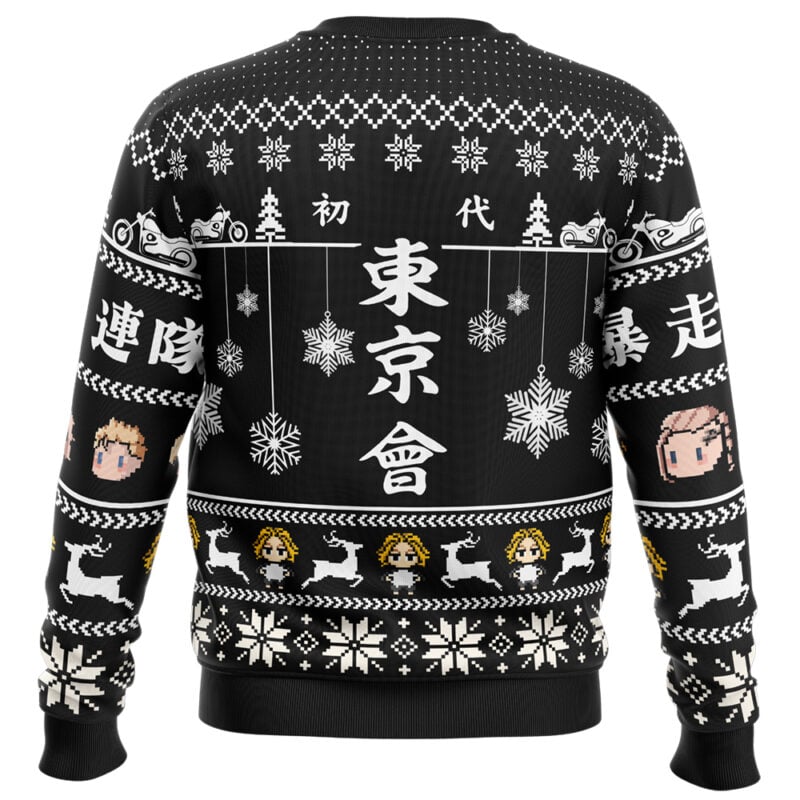 Mikey x Takemichi Christmas Ride Tokyo Revengers Ugly Christmas Sweater - Image 2