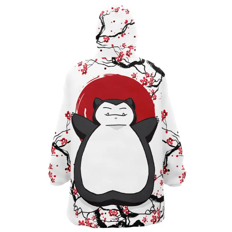 Snorlax Cherry Blossom Pokemon Snug Oversized Blanket Hoodie