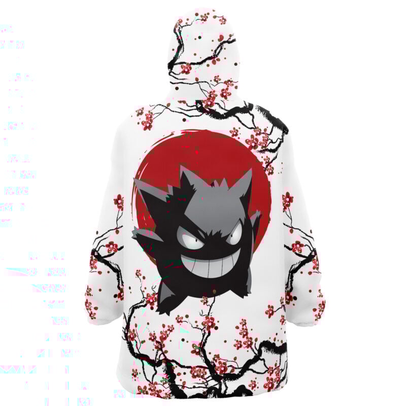 Gengar Cherry Blossom Pokemon Snug Oversized Blanket Hoodie