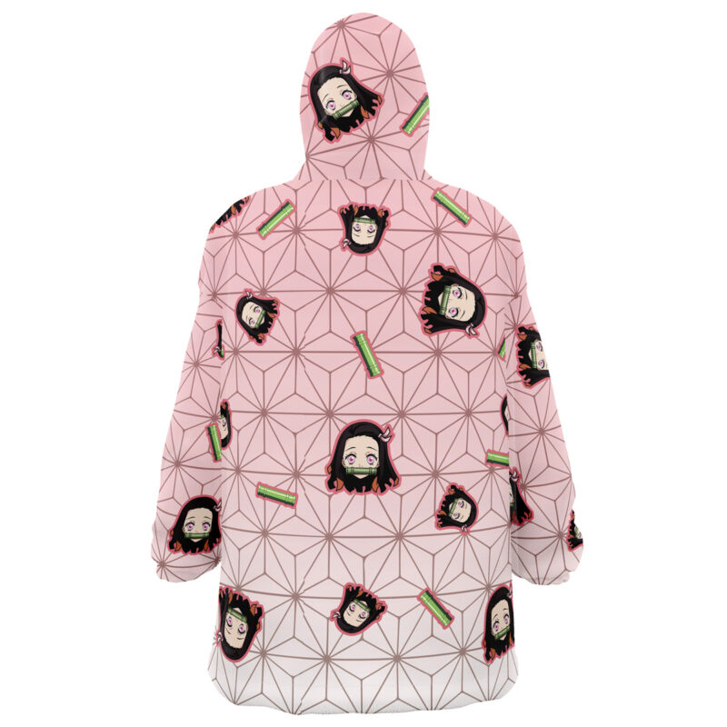 Nezuko Kamado Pattern Demon Slayer Snug Oversized Blanket Hoodie - Image 2