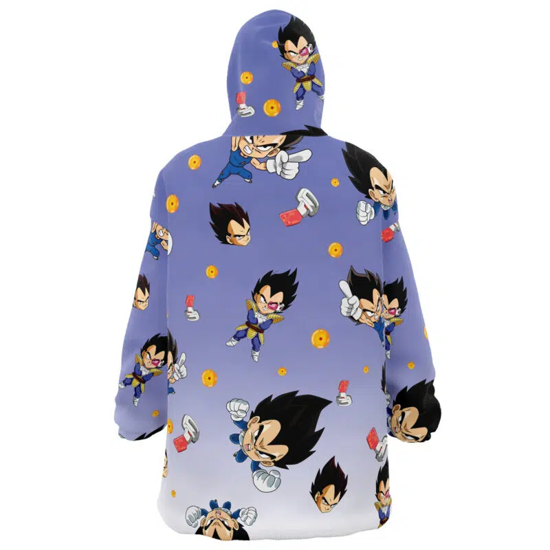 Vegeta Pattern Dragon Ball Z  Snug Oversized Blanket Hoodie - Image 2