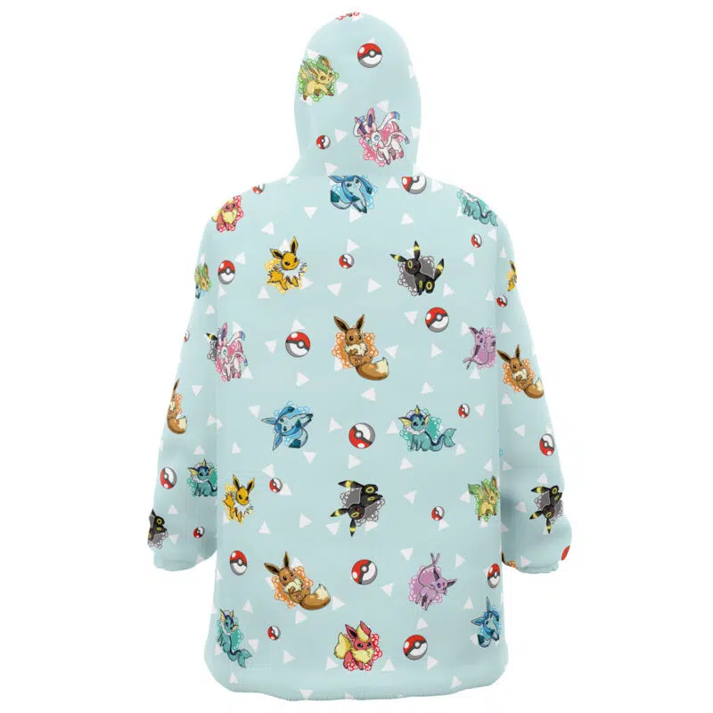 Eeveelutions Pattern Pokemon Snug Oversized Blanket Hoodie - Image 2