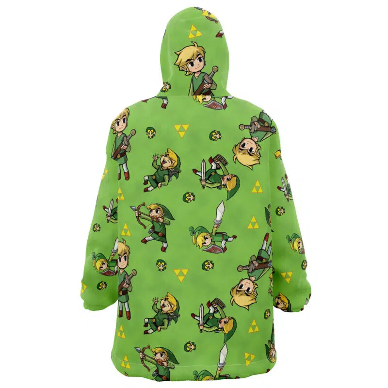 Link Pattern Zelda Snug Oversized Blanket Hoodie - Image 3