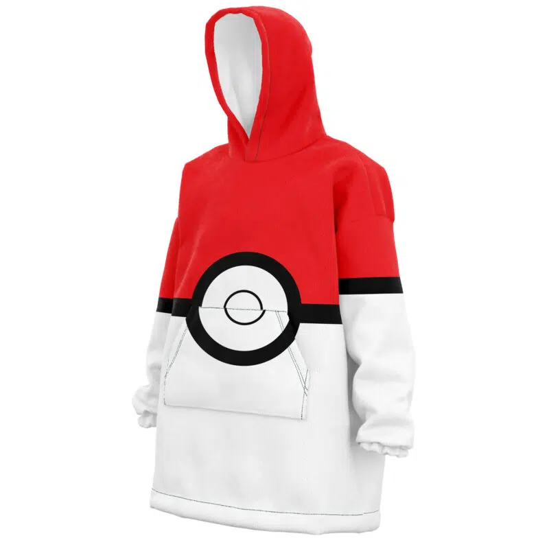 Pokeball Pokemon Snug Oversized Blanket Hoodie - Image 2
