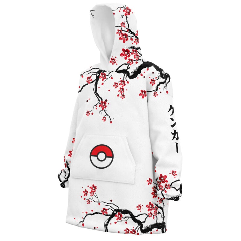 Gengar Cherry Blossom Pokemon Snug Oversized Blanket Hoodie - Image 2