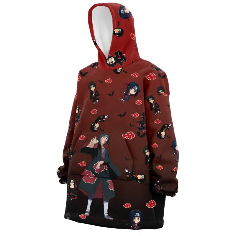 Itachi Uchiha Pattern  Snug Oversized Blanket Hoodie - Image 2