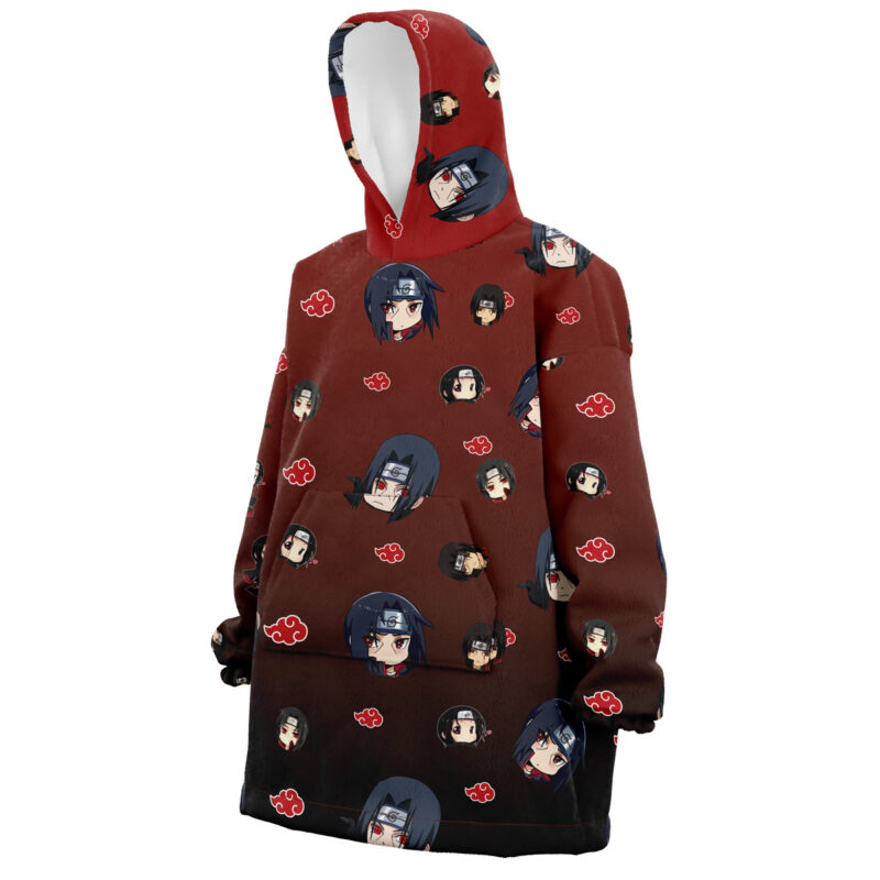 Itachi Uchiha v2 Pattern  Snug Oversized Blanket Hoodie - Image 2