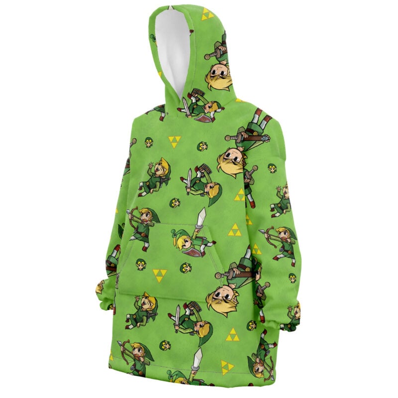 Link Pattern Zelda Snug Oversized Blanket Hoodie - Image 2
