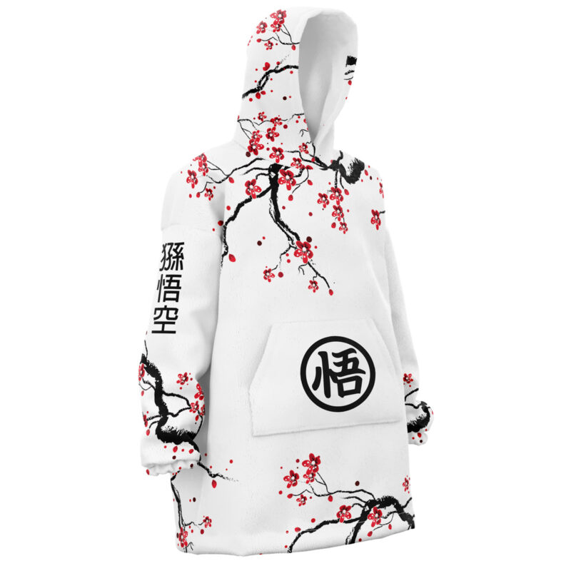 Goku Cherry Blossom Dragon Ball Z Snug Oversized Blanket Hoodie - Image 3