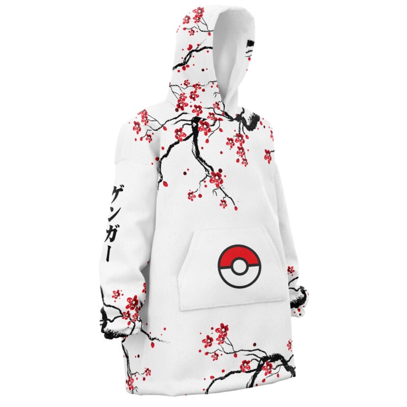 Gengar Cherry Blossom Pokemon Snug Oversized Blanket Hoodie - Image 3