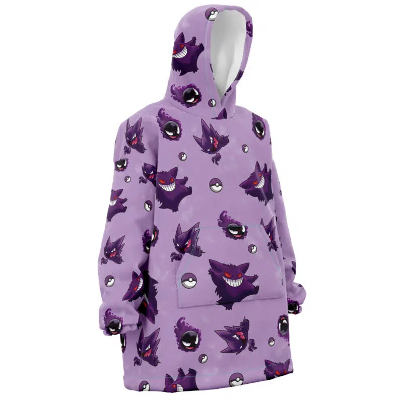 Gengar Pattern Pokemon Snug Oversized Blanket Hoodie